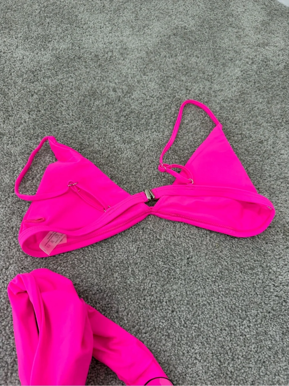 SHEIN hot pink bikini set swimsuit pcs Large